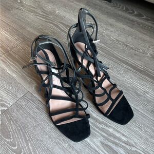 BCBGMaxAzria Black Strappy Heels